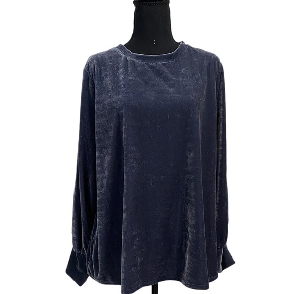 Ava & Viv Crushed Velvet Long Sleeve Top Size 1X - Picture 1 of 9